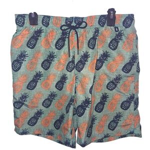 Land's End Men's Size Medium (32-34) Pineapple Swim Trunks Board Shorts Vacation